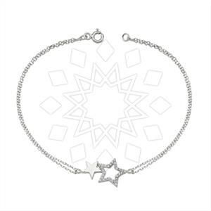 925 Sterling Silver Moon and Stars Classic Bracelets