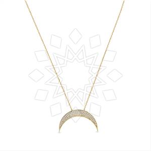 925 Sterling Silver Moon and Stars Pendant Necklace