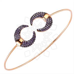 925 Sterling Silver Moon and Stars Cuff Bracelets