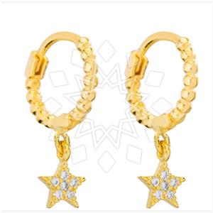 925 Sterling Silver Moon and Stars Dangle Earrings