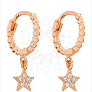 925 Sterling Silver Moon and Stars Dangle Earrings