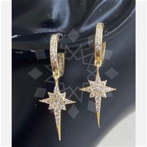 925 Sterling Silver Moon and Stars Dangle Earrings