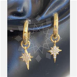 925 Sterling Silver Moon and Stars Dangle Earrings