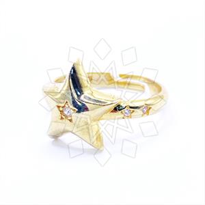 925 Sterling Silver Moon and Stars Gemstone Rings