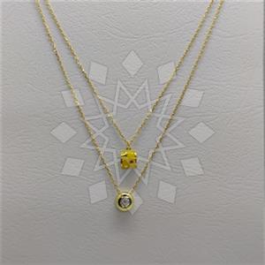 925 Sterling Silver Moon and Stars Geometric Minimal Dainty Multi Strand Necklace