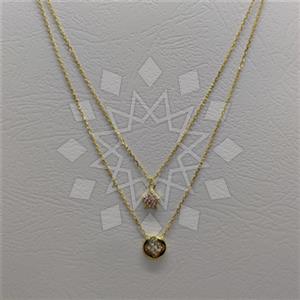 925 Sterling Silver Moon and Stars Geometric Modern Dainty Multi Strand Necklace