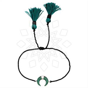 925 Sterling Silver Moon and Stars Macrame String Bracelets