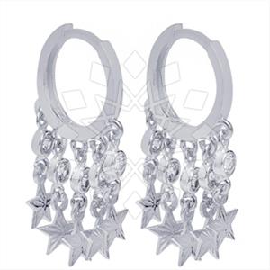 925 Sterling Silver Moon and Stars Multi Drop Earrings