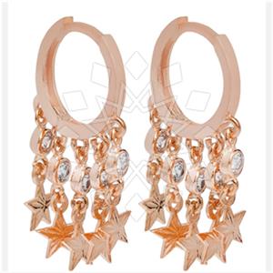 925 Sterling Silver Moon and Stars Multi Drop Earrings