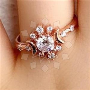 925 Sterling Silver Moon and Stars Multi Gemstone Rings