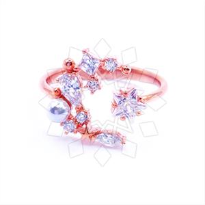 925 Sterling Silver Moon and Stars Multi Gemstone Rings