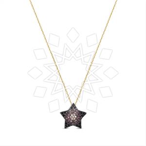 925 Sterling Silver Moon and Stars Pendant Necklace