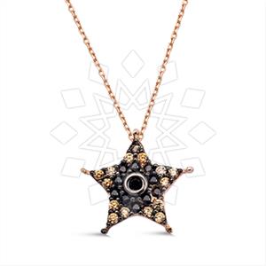 925 Sterling Silver Moon and Stars Pendant Necklace