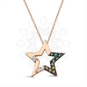 925 Sterling Silver Moon and Stars Pendant Necklace