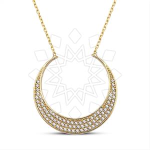925 Sterling Silver Moon and Stars Pendant Necklace