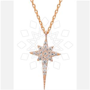 925 Sterling Silver Moon and Stars Pendant Necklace