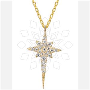 925 Sterling Silver Moon and Stars Pendant Necklace