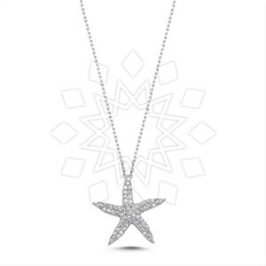 925 Sterling Silver Moon and Stars Pendant Necklace