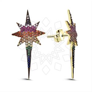 925 Sterling Silver Moon and Stars Statement Earring