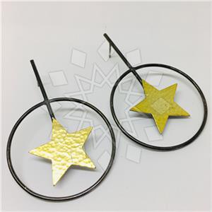 925 Sterling Silver Moon and Stars Statement Earring