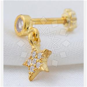 925 Sterling Silver Moon and Stars Stud Earrings