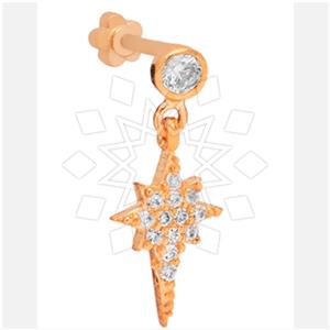 925 Sterling Silver Moon and Stars Stud Earrings