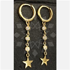 925 Sterling Silver Moon and Stars Threader Earrings