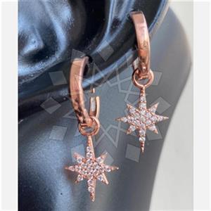 925 Sterling Silver Moon and Stars Dangle Earrings