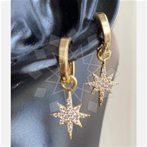 925 Sterling Silver Moon and Stars Dangle Earrings