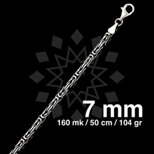 925 Sterling Silver Round Byzantine Oxidized Chain Necklace 50CM 20 INCH