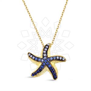 925 Sterling Silver Sea and Shell Pendant Necklace