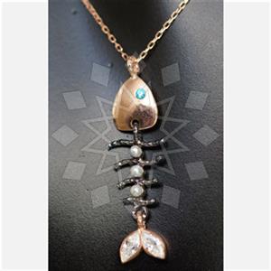 925 Sterling Silver Sea and Shell Pendant Necklace