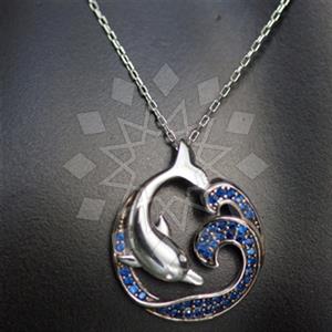 925 Sterling Silver Sea and Shell Pendant Necklace