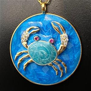 925 Sterling Silver Sea and Shell Pendant Necklace