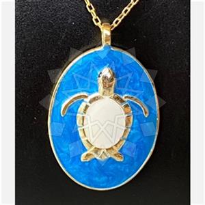 925 Sterling Silver Sea and Shell Pendant Necklace