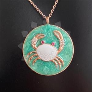 925 Sterling Silver Sea and Shell Pendant Necklace