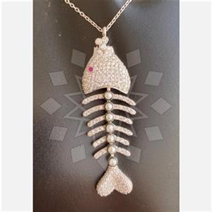 925 Sterling Silver Sea and Shell Pendant Necklace