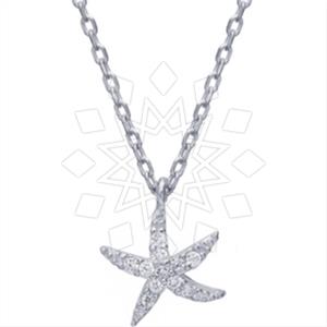 925 Sterling Silver Sea and Shell Pendant Necklace
