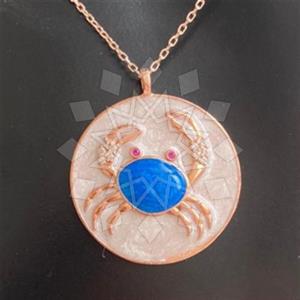 925 Sterling Silver Sea and Shell Pendant Necklace