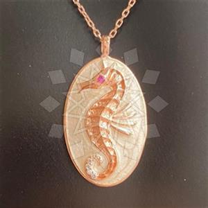 925 Sterling Silver Sea and Shell Pendant Necklace