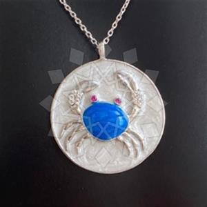 925 Sterling Silver Sea and Shell Pendant Necklace