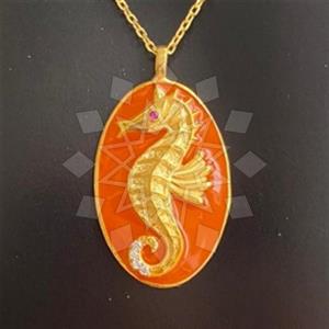 925 Sterling Silver Sea and Shell Pendant Necklace