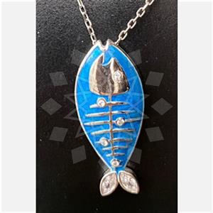 925 Sterling Silver Sea and Shell Pendant Necklace