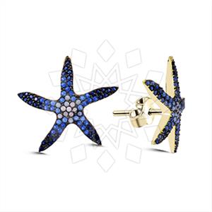 925 Sterling Silver Sea and Shell Stud Earrings