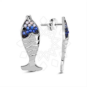 925 Sterling Silver Sea and Shell Stud Earrings