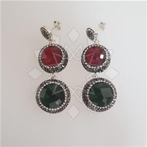 925 Sterling Silver Shimmering  Double Drop Earrings