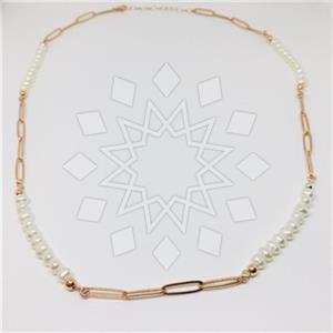 925 Sterling Silver Shimmering  Metal and Chain Necklace