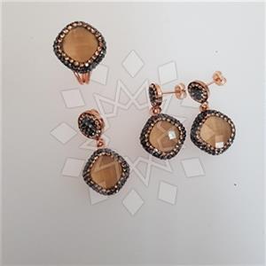 925 Sterling Silver Shimmering  Ring Bracelet Pendant Sets