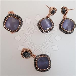 925 Sterling Silver Shimmering  Ring Bracelet Pendant Sets