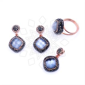 925 Sterling Silver Shimmering  Ring Bracelet Pendant Sets